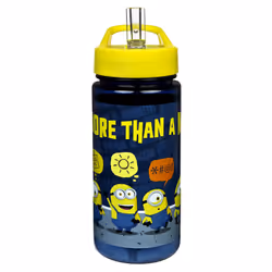 AERO Minions Drinking Bottle for Children with Motif Plastic Water Bottle BPA Free Approximately 500 ml Capacity Integrated S ...