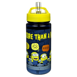 AERO Minions Drinking Bottle for Children with Motif Plastic Water Bottle BPA Free Approximately 500 ml Capacity Integrated Straw Ideal for Nursery