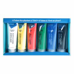 Stylex 28653, 75 ml, Black, Blue, Green, Red, White, Yellow, Matte, Tube