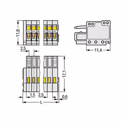 Wago 733-110 terminal block 10 Grey