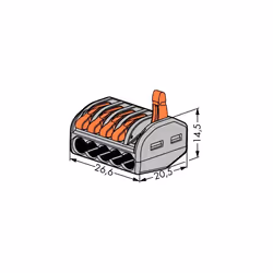 Wago 222-415 terminal block Grey, Orange