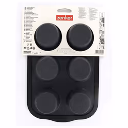Zenker 6 Muffin Tray 28cm Glass Fibre Silicone Baking Mould Pan Strong Nylon Edge Non-Stick Reusable