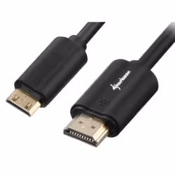Sharkoon 3m, HDMI/Mini HDMI, 3 m, HDMI Type A (Standard), HDMI Type C (Mini), 4096 x 2160 pixels, 3D, Black