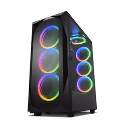 Sharkoon REV300, Tower, PC, Black, ATX, EATX, micro ATX, Mini-ITX, Tempered glass, Case fans