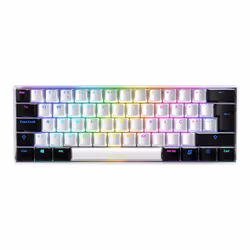 Sharkoon SGK50 S4, 60%, Wired & Wireless, RF Wireless + USB, QWERTY, RGB LED, White