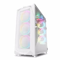 Sharkoon REV300, Tower, PC, White, ATX, EATX, micro ATX, Mini-ITX, Tempered glass, Case fans