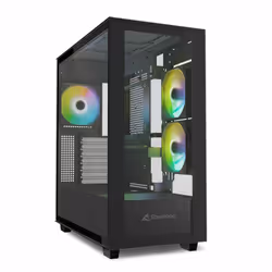 Sharkoon Rebel C60, Midi Tower, PC, Black, ATX, micro ATX, Mini-ITX, Steel, Tempered glass, Gaming