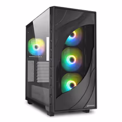 Sharkoon REBEL C80G RGB, Midi Tower, PC, Black, ATX, micro ATX, Mini-ITX, Metal, Tempered glass, Gaming