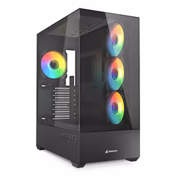 Sharkoon AK6 RGB, PC, Black, ATX, micro ATX, Mini-ATX, Tempered glass, Multi, Back, Side