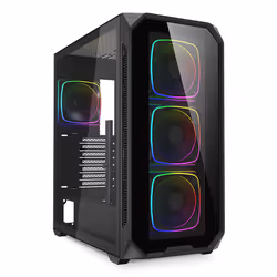 Sharkoon AK5G RGB, Midi Tower, PC, Black, ATX, micro ATX, Mini-ITX, Multi, Case fans