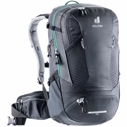 Deuter Trans Alpine 30, Top, Mountaineering, Black, Polyamide, Polyethersulfone (PES), 600 D, Bottom pocket, Hip belt pocket, ...