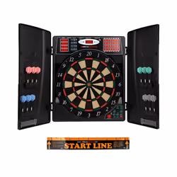 Ultrasport Electric Dartboard, With And Without Doors, Dart Machine For up to 16 Players, Including Throw Line, 12 Darts And  ...