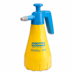 GLORIA Hobby 100, Hand garden sprayer, 1.3 L, Blue, Yellow, Plastic, Brass/Plastic, 3 bar