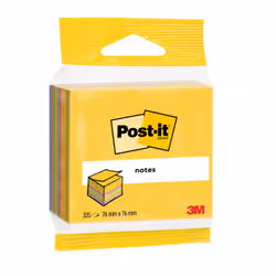 Post-It 2014-UC, Square, Blue, Green, Orange, Pink, Yellow, Paper, 76 mm, 76 mm, 325 sheets