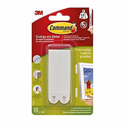Command 17206 Adhesive Strip Picture Hooks, White, Size L, Pack of 4