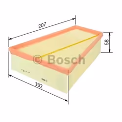 Air filter; BOSCH; 58,3 192,5 207 Filter Insert; for RENAULT; 165467753R, 7701071327, 7701071327A, 8200820869, 8200853393