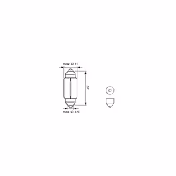 Bosch -C5W (- 239) LED Retrofit Car Light Bulbs - 12 V 1 W SV8,5-8 35 mm - 2 Bulbs