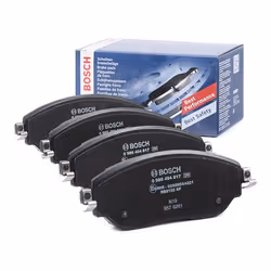 Brake pad set; BOSCH; Low-Metallic with anti-squeak plate; for RENAULT, FIAT; 4423332, 4423587, 95518304, 95518893, 600062004 ...