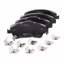 BOSCH 0 986 494 932 Brake pad set Low-Metallic with acoustic wear warning with anti-squeak plate with spring TOYOTA: Auris Hatchback