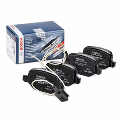 Brake pad set; BOSCH; Low-Metallic with integrated wear sensor with anti-squeak plate; for FIAT, ABARTH, LANCIA; 77367241, 77 ...