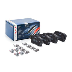 BOSCH 0 986 494 783 Brake pad set Low-Metallic with anti-squeak plate, with mounting manual MERCEDES-BENZ: GLS, ML-Class, A-Class