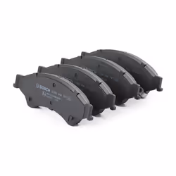 Brake pad set; BOSCH; Low-Metallic with integrated wear warning contact, with acoustic wear warning with anti-squeak plate; f ...