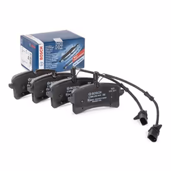 Brake pad set; BOSCH; Low-Metallic incl. wear warning contact with anti-squeak plate; for AUDI, PORSCHE, BENTLEY; 3Y0698151C, ...