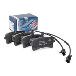 BOSCH 0 986 494 842 Brake pad set Low-Metallic incl. wear warning contact with anti-squeak plate AUDI: A8 D4, PORSCHE: Macan, BENTLEY: Mulsanne
