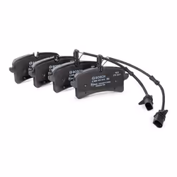 BOSCH 0 986 494 842 Brake pad set Low-Metallic incl. wear warning contact with anti-squeak plate AUDI: A8 D4, PORSCHE: Macan, BENTLEY: Mulsanne
