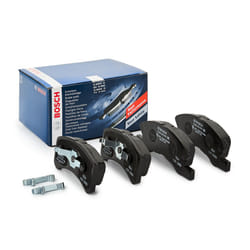 BOSCH 0 986 494 878 Brake pad set Low-Metallic incl. wear warning contact, with acoustic wear warning with piston clip, with anti-squeak plate