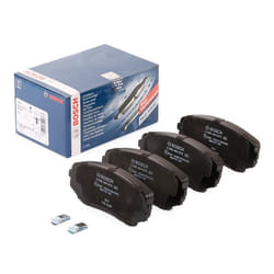 BOSCH 0 986 494 879 Brake pad set Low-Metallic incl. wear warning contact, with acoustic wear warning with anti-squeak plate MAZDA: CX-7