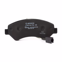 BOSCH 0 986 494 799 Brake pad set Low-Metallic with integrated wear sensor with anti-squeak plate, with mounting manual PEUGEOT: Boxer Van