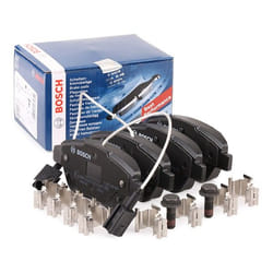 BOSCH 0 986 494 881 Brake pad set Low-Metallic with integrated wear sensor FIAT: 500 Hatchback, Punto Evo Hatchback, BRAVO 2, ALFA ROMEO: MiTo