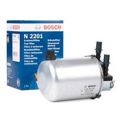 BOSCH F 026 402 201 Fuel Filter In-Line Filter, with filter heating, with water sensor 10 10 NISSAN: Qashqai 2, X-Trail