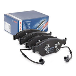 BOSCH 0 986 494 987 Brake pad set Low-Metallic incl. wear warning contact AUDI: A8 D4, A6 C7 Avant, A6 C7 Saloon
