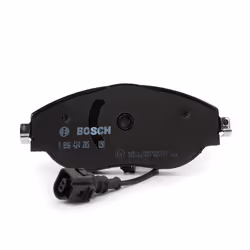 BOSCH 0 986 424 285 Brake pad set Low-Metallic with integrated wear sensor VOLKSWAGEN: Golf 7, Passat B8 Saloon, Golf 7 Variant, AUDI: A3 Sportback