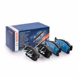 Brake pad set; BOSCH; Low-Metallic with integrated wear sensor; for FORD, FORD USA; 1884555, 2241923, 2404736