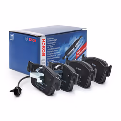 Brake pad set; BOSCH; Low-Metallic with integrated wear sensor; for AUDI; 8W0698151AF, 8W0698151AG, 8W0698151BG, 8W0698151BH, ...