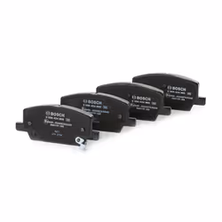 Brake pad set; BOSCH; Low-Metallic with integrated wear sensor with anti-squeak plate, with mounting manual; for VAUXHALL, CH ...