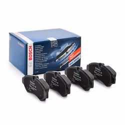 Brake pad set; BOSCH; Low-Metallic; for MERCEDES-BENZ; 9074208101, 9074208600, 9104203700, 9104207300, A9074208101