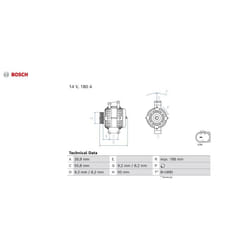 BOSCH 0 986 084 980 Alternator 14V 200A MERCEDES-BENZ: Sprinter 3.5-T Van, E-Class Saloon, E-Class T-modell