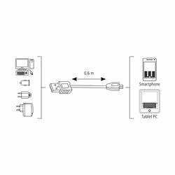Hama 0.6m, USB2.0-A/USB2.0 Micro-B USB cable USB A Micro-USB B Black