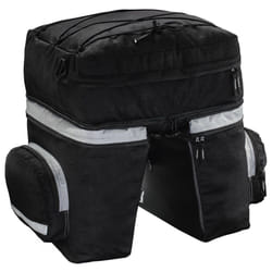 Hama Bicycle Pannier Bag for Luggage Carrier, 3 parts, black
