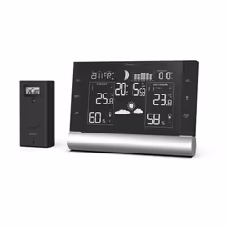 Hama Black Line L, Black, Indoor barometer, Indoor hygrometer, Indoor thermometer, Outdoor hygrometer, Outdoor thermometer, B ...