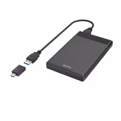 Hama 00200760, HDD/SSD enclosure, 2.5", Serial ATA, Serial ATA II, Serial ATA III, 5 Gbit/s, USB connectivity, Black