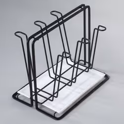 Hama 00111459, Drainer, Rack, Tabletop, Drinkware, Black, White, Metal