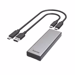 Hama 00200764, SSD enclosure, M.2, M.2, 10 Gbit/s, USB connectivity, Grey