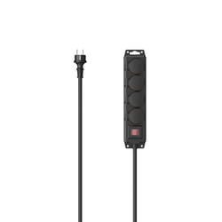 Hama 00223064 power extension 4 m 4 AC outlet(s) Outdoor Black
