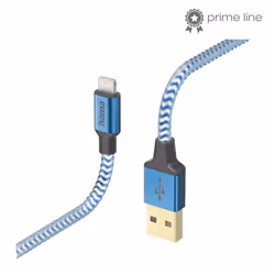 Hama Reflective, 1.5 m, Lightning, USB A, Male, Male, Blue