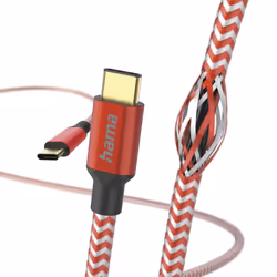 Hama Reflective USB cable USB 2.0 1.5 m USB C Red